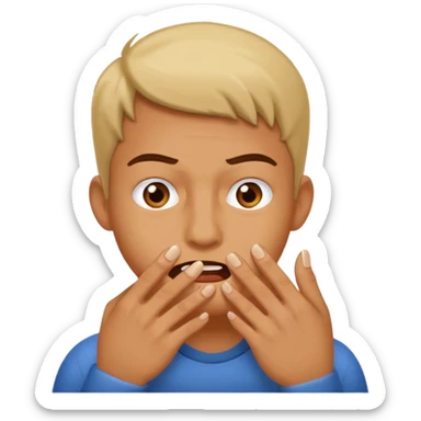 nervous bitting fingernails sticker