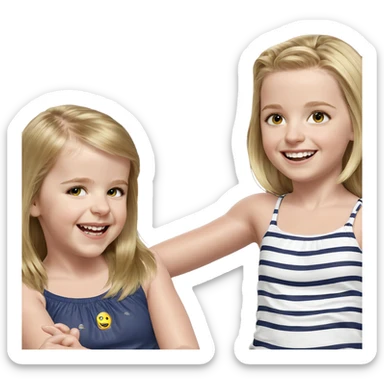happy friends with blonde hair sticker