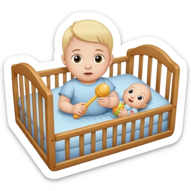 baby in bid with rattle







 sticker