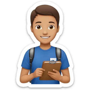 Student Leader + clipboard, Tour Group. sticker