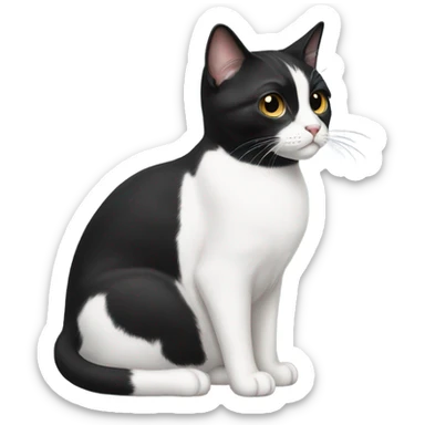 Tuxedo cat with round black dot under whiskers sticker