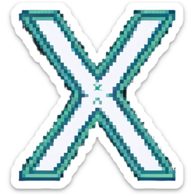 Just the letters X1X, no faces, pixel art typography sticker