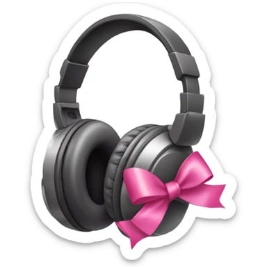 headphones with pink bow sticker