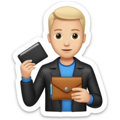 ligth man with wallet in hand sticker