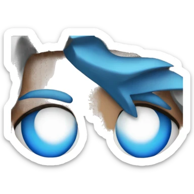 Cyborg half hair blue and one eye red  sticker