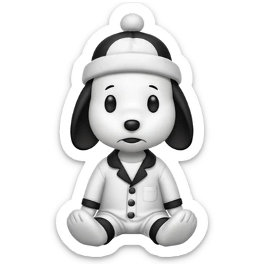 snoopy con gorrito de pijama sticker