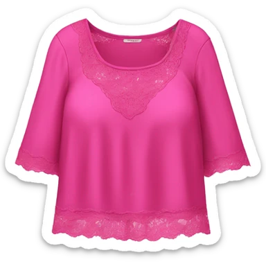  Hot pink top with lace sticker