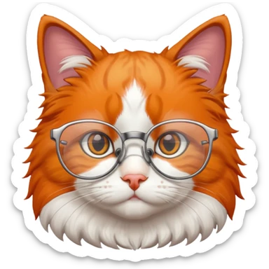 A cat with pro glasses sticker