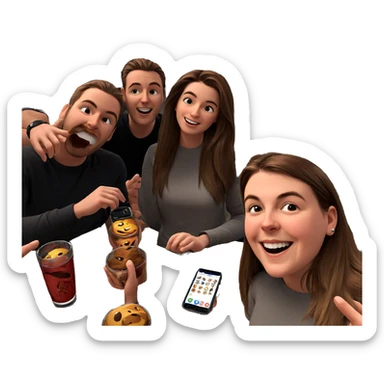 friends enjoying indoor moments sticker