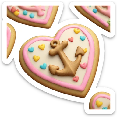 cookie heart with anchor sticker