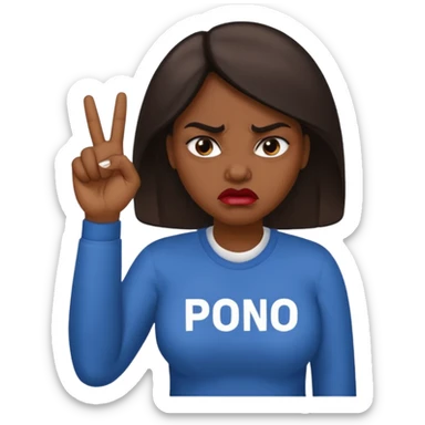Letters saying “don’t PMO” meaining “don’t piss me off” With an angry lady standing behind the letters with her fingers up  sticker