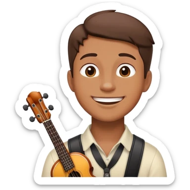 Musician with a confident smile looking up sticker
