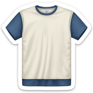 white T-shirt, front view, classic crew neck, realistic fabric folds sticker