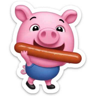 Pepa pig eat sausage sticker