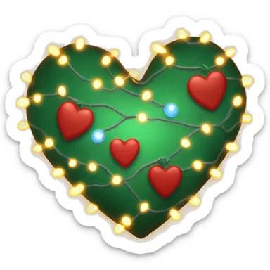 Christmas heart with lights sticker