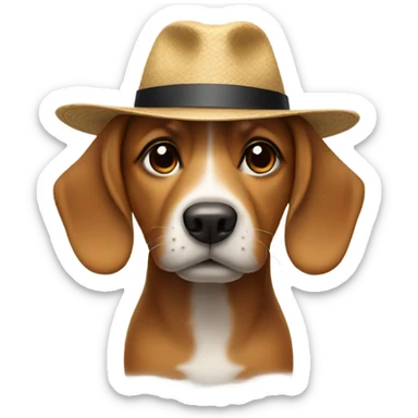 dog with a har sticker