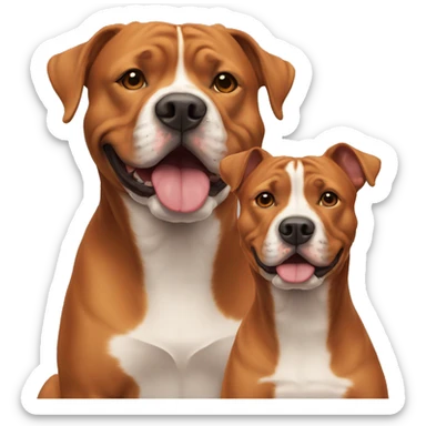 Two red Amstaff friends sticker