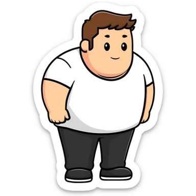 joyful plus-size white American man sticker