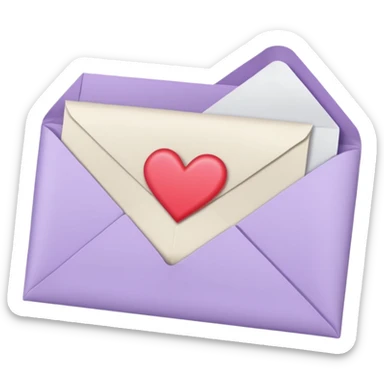 light purple love letter sticker