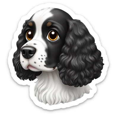 Black and white Cockspaniel dog ￼ sticker