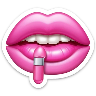 Pink lip gloss sticker