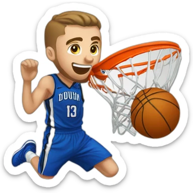 Squeezie qui met un dunk sticker