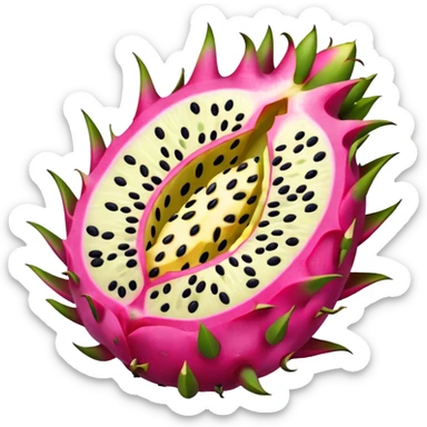Realistic Dragonfruit cut open sticker