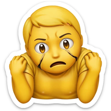 emoji strangling its self sticker