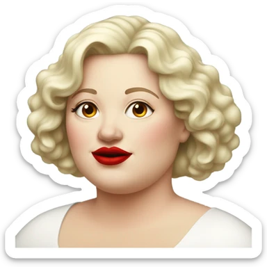 profle picture stunning fat white woman, red lips sticker