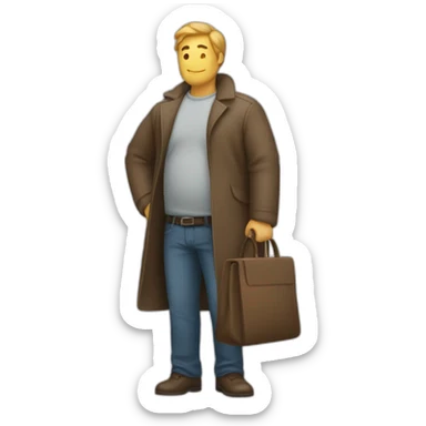 un hombre con la barriga hacia afuera sticker