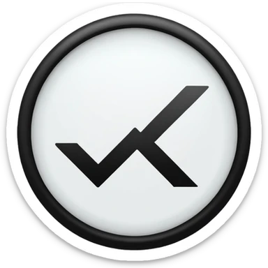 White circle with a black check mark on ir sticker