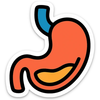 colorful outlined icon of a stomach sticker