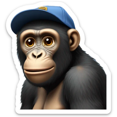 Ape wearing cap that’s backwards sticker