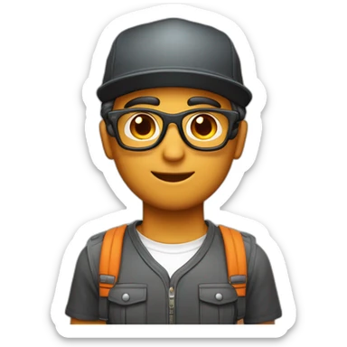 novio con gorra y novia pelo corto pelo naranja y gafas sticker