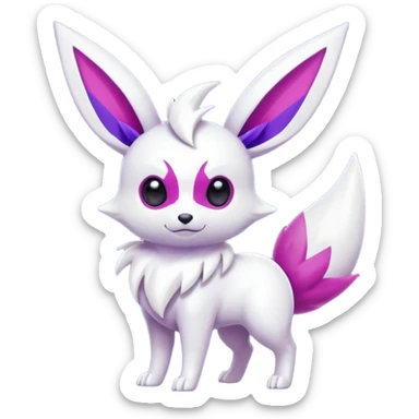 Shiny White with Violet and Indigo and pink markings Eevee-Zangoose-Pokémon-Digimon-Fakémon-fusion-hybrid-creature sticker