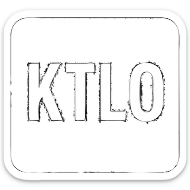 Change the solid background color to blue, keep KTLO text and style the same, no border, minimal look. sticker