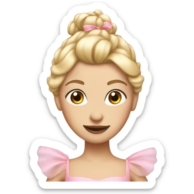 Blonde pink ballerina sticker