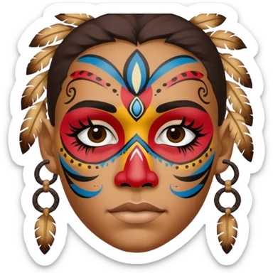 Aboriginal face painting emoji sticker