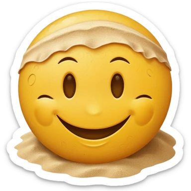 A smiley face getting sendy sticker