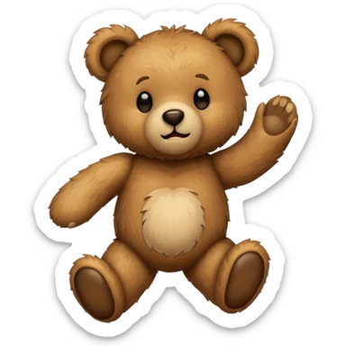 Teddy bear escaping sticker
