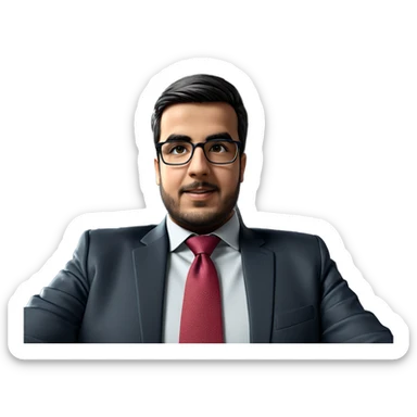 formal attire with glasses sticker