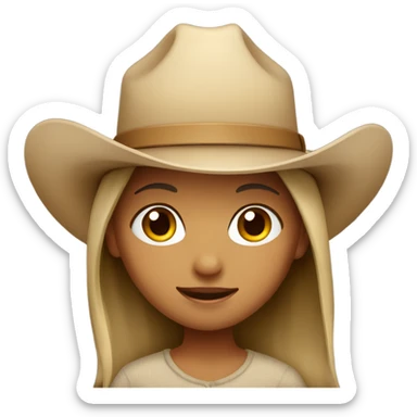 girl with beige cowboy hat sticker