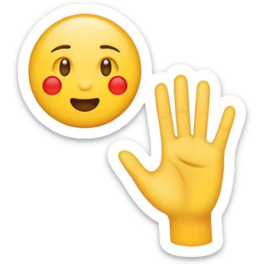 Emoji sticking their hand out like saying stop sticker