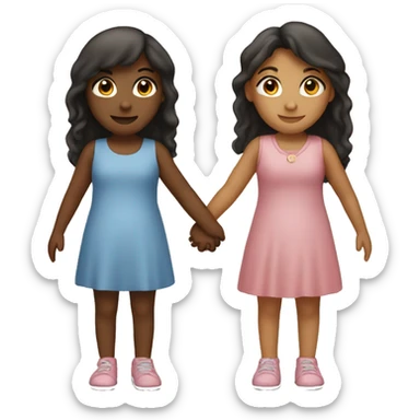Two girls holding hands sticker