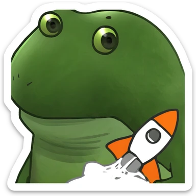 Cute rocket emoji with a smiley face. Brown, terracotta and off-white colors. Kawaii style, thick outline, soft and minimal.  sticker