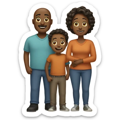 Father, mother and two sons sticker