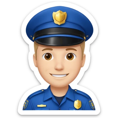 Police man wearing Blue uniform sticker