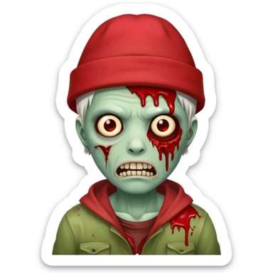 zombie in red hats sticker