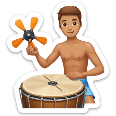male spinner drummer sticker