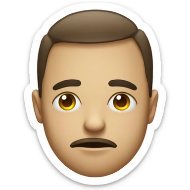 Sad face with bags under eyes sticker